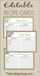 This series is covering how to make a cookbook with family recipes from start to finish. Real Food Recipe Cards Diy Editable The Healthy Honey S Recipe Cards Template Printable Recipe Cards Recipe Cards