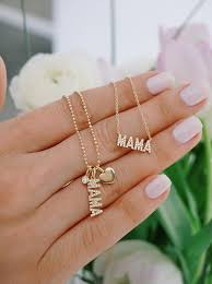 The script is dainty, and it is an ideal layering piece. Ef Collection Mama Necklace In 14k White Gold