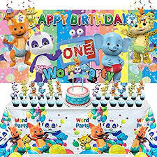 Word party 1st birthday decorations. Amazon Com 1st Word Party Supplies Decorations For Boy Banner Backdrop First Balloons Birthday One Set Girls Decor Toys Games