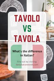 Tavolo Vs Tavola In The Italian Language What S The Difference Italian Language Learning Italian Language Learning Italian