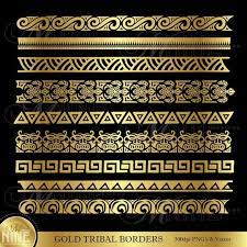 Gold Tribal Borders Clipart Polynesian Clipart Borders Etsy Clip Art Borders Gold Tribal Clip Art