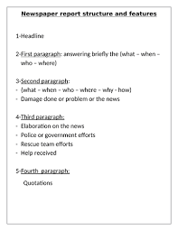 Features of a newspaper report. Newspaper Report Article Features Structure And Success Criteria Teaching Resources