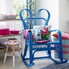Home Office Craft Corner With Blue Chair Home Office Decorating Ideal Home Vintage Wicker Chair Retro Chair Decor