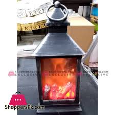 Raz 8 led lighted santa by the fireplace spinning water globe lantern christmas figure 3900793. Buy Led Light Fireplace Lantern Amber Flame Effect Christmas Home Decoration Lamp At Best Price In Pakistan