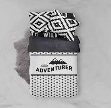 Black And White Twin Sheets Twin Bedding Adventure Collection Modern Trending Monochrome