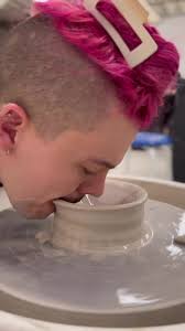 How to make a pot with your face ❤️, •••, Follow @mud_ceramics_studio for  more!