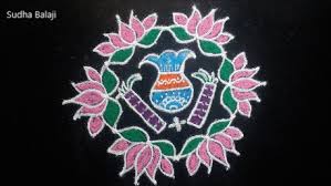 The pulli (vecha ) kolam details are shown through intermediate steps for learning and reference. Simple Pongal Panai Kolam 2019 Kolam By Sudha Balaji