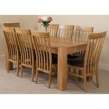 Esofastore 6pc transitional dining room set table bench & 4 side chairs antique natural oak finish. Kuba Large Oak Dining Table With 8 Harvard Oak Chairs Oak Furniture King
