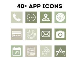 36 902 просмотра 36 тыс. Neutral Green Aesthetic Classic App Icons Ios 14 App Icons Etsy App Icon App Icon Design Neutral Green Aesthetic