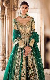 Emerald Green Mehendi Dress Pakistani Bridal Dresses Indian Bridal Outfits Desi Wedding Dresses