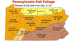 heres a map of when pennsylvanias leaves will reach peak color