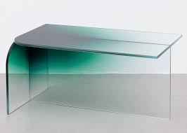 Multi coloured old boat wood style spool coastal coffee table 61 cm x 61 cm diameter 3 sleek black metal hairpin legs made to order. Germans Ermics Creates Coloured Glass Furniture Collection Coffee Table Glass Furniture Furniture