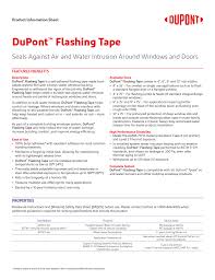 Cut from the corners of the door openings to each corner of the i, with the top and bottom of the i located approximately 8 inches (20.32 cm) above and below the door opening. 43 D100064 Dupont Tyvek Flashing Tape Sell Sheet K29387 Store Parksite