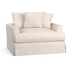 Sullivan Fin Arm Deep Seat Slipcovered Chair And A Half Slipcovers For Chairs Chair And A Half Oversized Chair Living Room