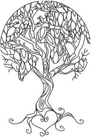 Earth Tree Portrait Coloring Pages Embroidery Patterns Pyrography Patterns
