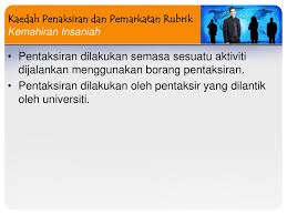 Kemahiran ini amat penting kepada pelajar. Kaedah Penaksiran Dan Pemarkatan Rubrik Ppt Download