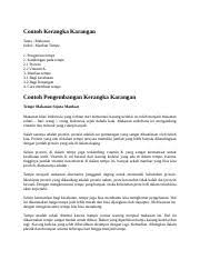 Alpukat(lemak sehat, kalium, dan vitamin c) 5. Contoh Kerangka Karangan Contoh Kerangka Karangan Tema Makanan Judul Manfaat Tempe 1 Pengertian Tempe 2 Kandungan Pada Tempe 2 1 Protein 2 2 Vitamin K Course Hero