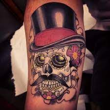 15 Gentlemanly Top Hat Tattoos Tattoos Mexican Skull Tattoos Sugar Skull Tattoos