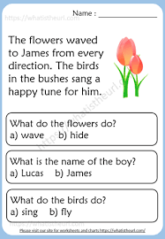 Check spelling or type a new query. Kindergarten Reading Comprehension Passages Flowers And A Boy Your Home Teacher
