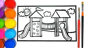 Download now or view online the free printable playground flashcards for kids on english language with real images. Glitter Playground Drawing And Coloring Learn Colors For Kids Easy Step By Step Youtube