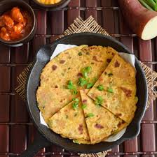 Sweet Potato Spring Onion Paratha Recipe Recipe Paratha Recipes Veg Snacks Recipes