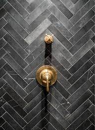 A herringbone tile pattern featured in a sophisticated bathroom remodel and tips for a classic bathroom by nashville's kristie barnett this is a remodel of a guest bathroom in a client's home that turned out really lovely, and i just can't wait to show you! Slate Herringbone Tiles Contemporary Bathroom Jenny Wolf Interiors