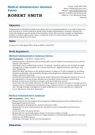 Content updated daily for duties for a medical assistant Medical Administrative Assistant Resume Samples Qwikresume