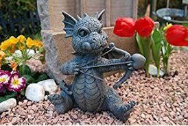 Gartendrache Amor Drache Figur Garten Gartenfigur Liebe Top Drachen Babydrache Drachenfiguren