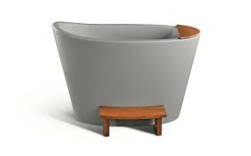 Die japanische wanne oft wurde in einem relativ großen raum installiert, die eine nische oder umkleidebereich hat. áˆ Aquatica True Ofuro Freistehende Japanische Badewanne Aus Kunststein Aquatex Sleek Concrete Beton Buy Online Best Prices