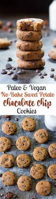 Paleo Vegan Sweet Potato No Bake Chocolate Chip Cookies That Are Sweetened With Dates And Taste Like The Per Paleo Chocolate Chips Baking Sweet Vegan Cookies