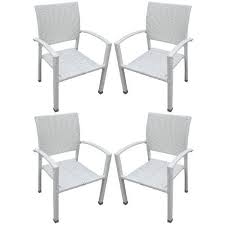 Amazon Com Lexmod Four Bella Outdoor Stackable Dining Chairs In White Patio Dining Chairs Patio Chairs Wicker Patio Chairs Dining Chairs