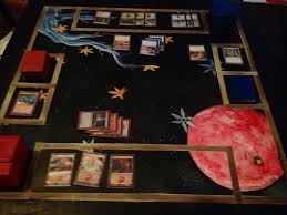 Custom Painted Magic The Gathering Battle Arena The Table Was Salvaged From A Frat House And Was Embellished By Magic The Gathering Cool Cards Tabletop Games