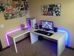 Black And White Computer Picture New Apartment New Setup My Black White Battlestation Gaming Room Setup Room Setup Game Room Design
