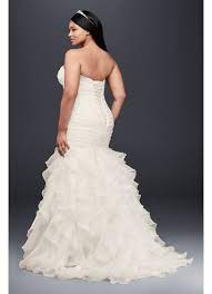 Ruffled Organza Plus Size Mermaid Wedding Dress David S Bridal Davids Bridal Wedding Dresses Wedding Dresses Plus Size Bridal Wedding Dresses
