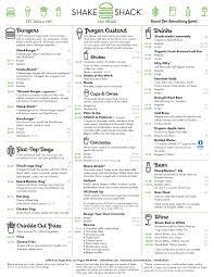 Shake Shack Menu Menu De Shake Shack The Strip Las Vegas