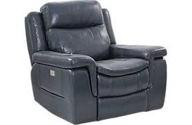 Milano Blue Leather Power Plus Recliner Recliner Leather Recliner Recliner Chair