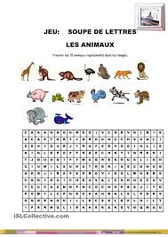 Soupe De Lettres Jeux De Lecture Lettre A Animaux