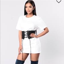 Fashion Nova Dresses Fashion Nova Corset T Shirt Dress Poshmark Below is an example of a belted style instead of a laced up style. fashion nova corset t shirt dress