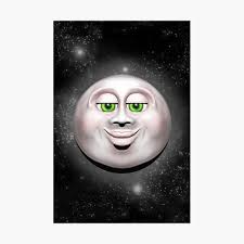 Recherchez parmi des plein lune photos et des images libres de droits sur istock. Poster Pleine Lune Souriant Visage 3d Par Bluedarkart Redbubble