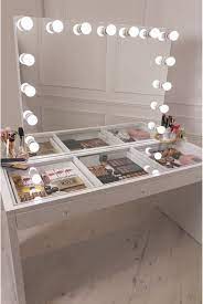 Crisp White Finish Slaystation Make Up Vanity With Premium Storage Three Spacious Drawers Encrusted With D Diy Vanity Mirror Beauty Room Makeup Dressing Table