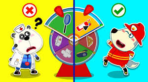 My wolves cartoons are available to license and download at affordable rates for websites, social when you find a wolves cartoon you like, just click the image to view the larger cartoon and. Baby Wolf Pretends To Play Jobs With Magic Wheel Cartoon For Kids Youtube