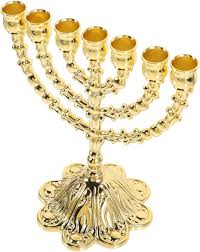 Decoración de mesa dorada con 7 ramas de menorá, candelabros judíos,  menorá, Hanukkah, candelabro, centro de mesa para fiesta judía de  Jerusalén, ...