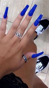 Black And Blue Ombre Nails Coffin Pin On Nails