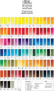 winsor newton professional water colour colour chart in 2019