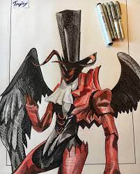 Line Drawing Of Arsene I Did For My Drawing Class Persona5 My Drawings Persona 5 Persona