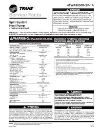 Trane Xr13 Heat Pump Service Facts Manualzz Com