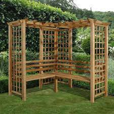 Forest Garden Sorrento Corner Arbour Seat Wooden Garden Seats Garden Seating Wooden Garden