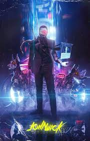 John Wick 2077 Cyberpunk 2077 Cyberpunk Movie Art Print