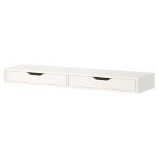 Lack wall shelf mariana the reason i give 1 star is because once installed on the wall the shelf tilts forward. Ekby Alex Shelf With Drawers White 46 7 8x11 3 8 Ikea