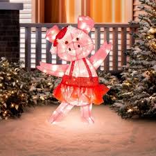 The Dancing Pig Lighted Outdoor Christmas Decoration Is Light On Her Feet Her Skirt Is R Outdoor Christmas Decorations Christmas Decorations Outdoor Christmas